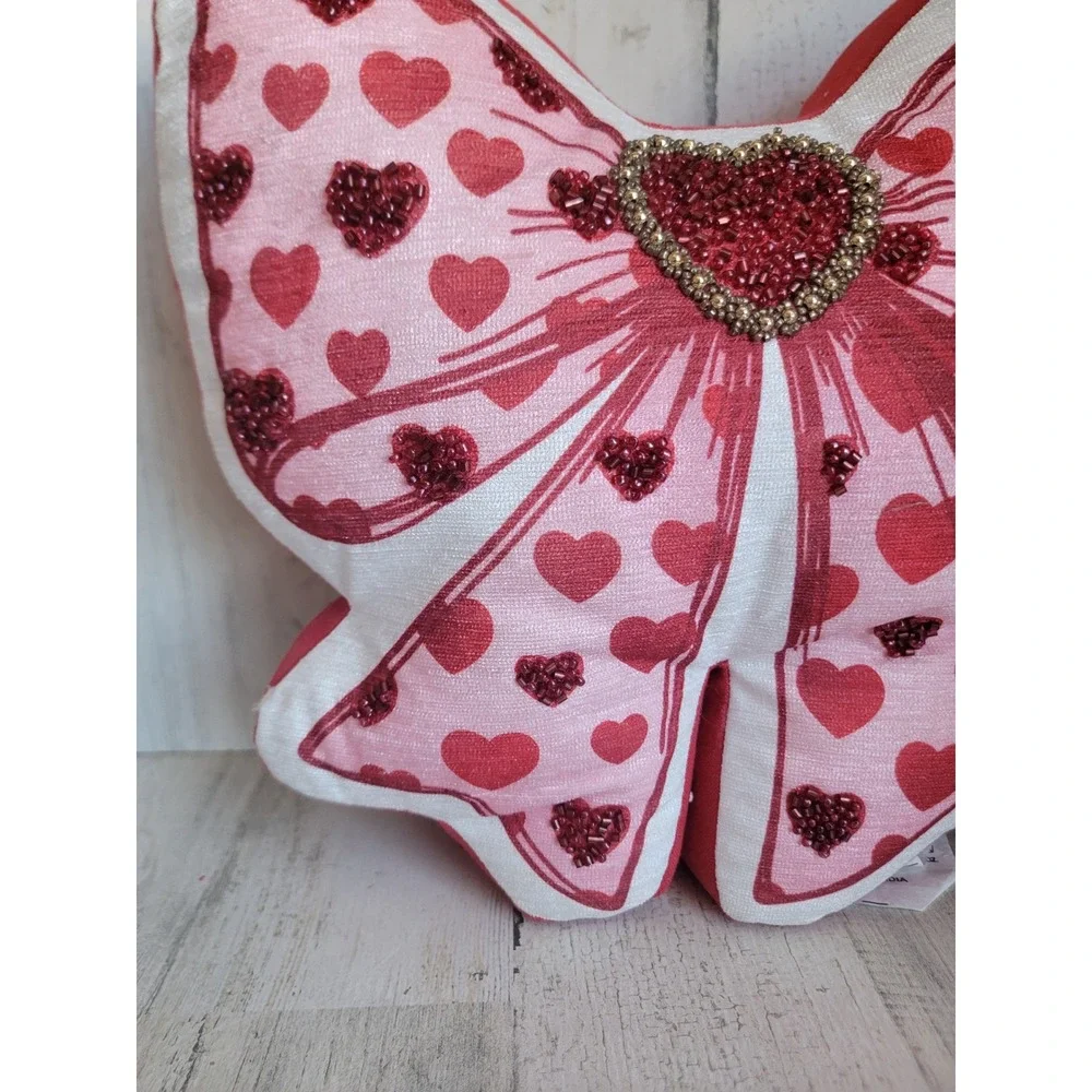 Love cupcakes beaded red bow pillow plush Valentine‎ home decor